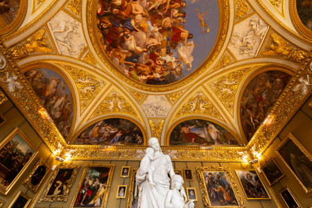 Florence, Italy - 29 June 2023: Pitti Palace - Pitti Palace travel destination - museum interior....