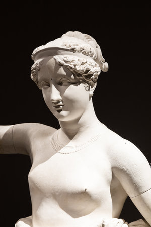 Bassano del Grappa, Italy - December 2022: statue of Hebe, famous ancient sculpture by Antonio Canova, 1796のeditorial素材