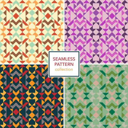 Geometric patterns inspired by Indian tribal ornaments. The colourful triangles are repeated to create this beautiful ethnic motif evocative of Native American designs.のイラスト素材