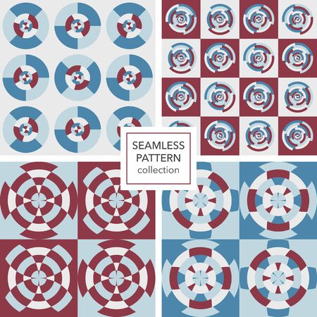 Pixeled squares geometric pattern. Square tiles layered on crossing diamond shapes.のイラスト素材