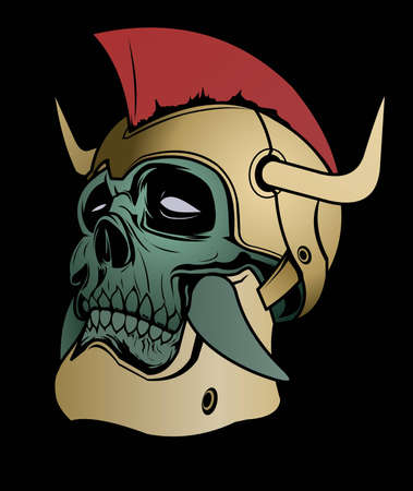 illustration of warrior skullのイラスト素材