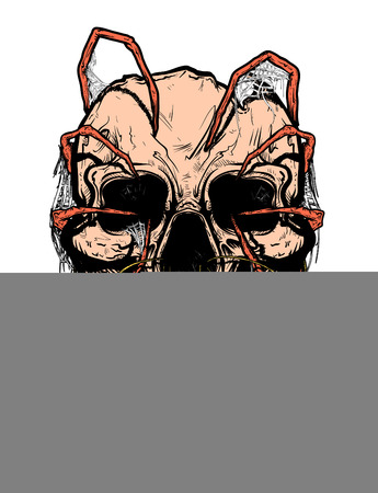 Vector illustration of skull tattooのイラスト素材