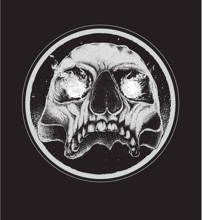 Vector illustration of skull tattooのイラスト素材