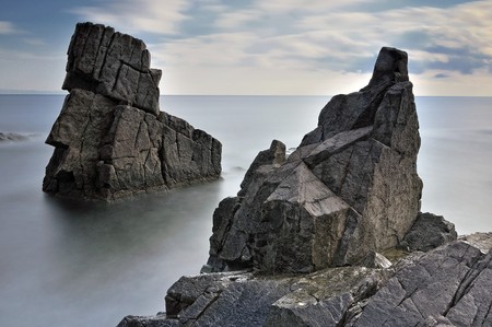 rocks in the Black Sea coastの写真素材