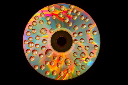 rainbow colors bubble on disc backgrounfの写真素材