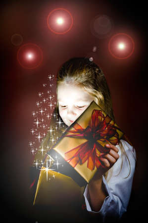Young girl with Christmas gift