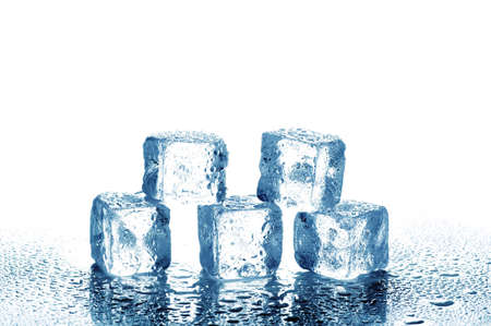 Ice cubes on white background