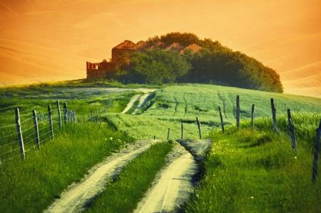 Landscape in Tuscanyの写真素材