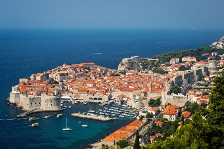 view of an old city of Dubrovnik, Croatiaのeditorial素材