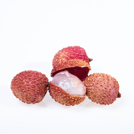 lychee isolated on white background の写真素材