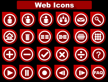 Red Web Icons Flat Designのイラスト素材