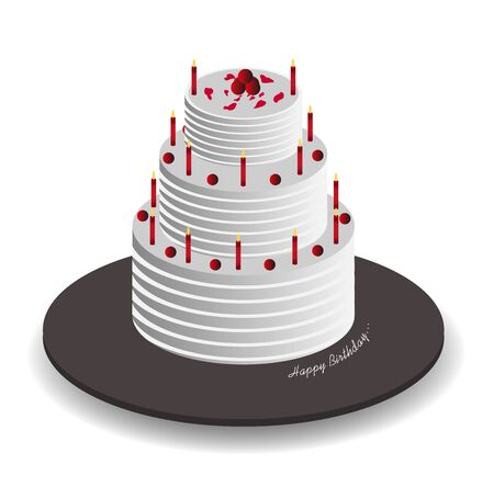 Isometric Celebration Cake, Illustrationのイラスト素材