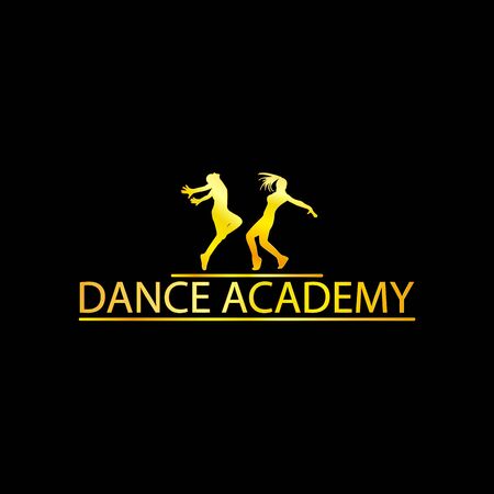 Luxury Golden Logo Silhouette Dance Academy, EPS8, Vector, Illustrationのイラスト素材