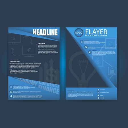 Abstract Triangle Brochure Flyer design vector template in A4 size, Vector, Illustrationのイラスト素材