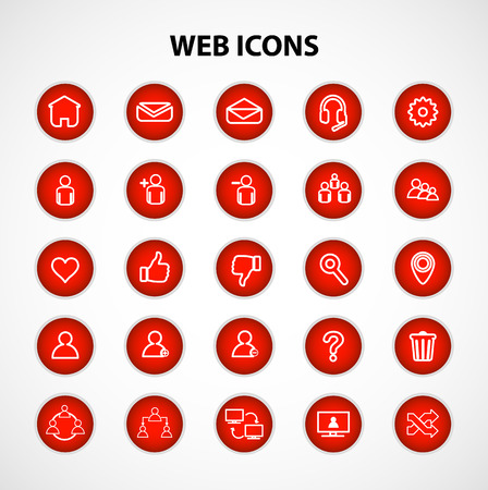 Social network icons set on white background, Vector, Illustration, EPS8.のイラスト素材