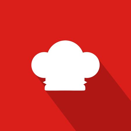 Flat Icon Chef Hat With Red Background, Vector, Illustrationのイラスト素材