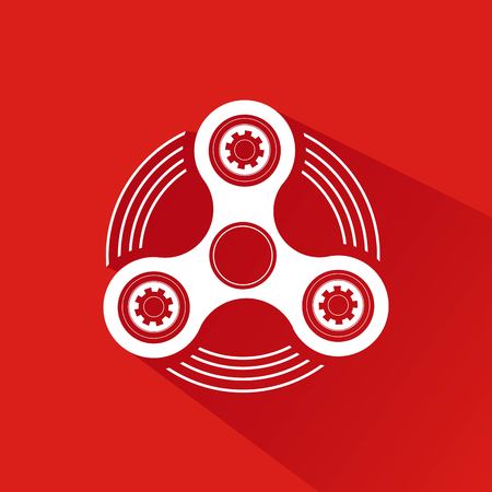 Hand Spinner Emblem with Red Background, Vector, Illustrationのイラスト素材