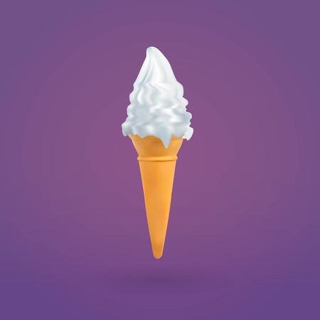 Ice Cream and Cone, Vector illustration of ice creamのイラスト素材