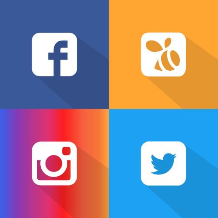 Social Network Icon Web Buttons,  Illustrationのeditorial素材