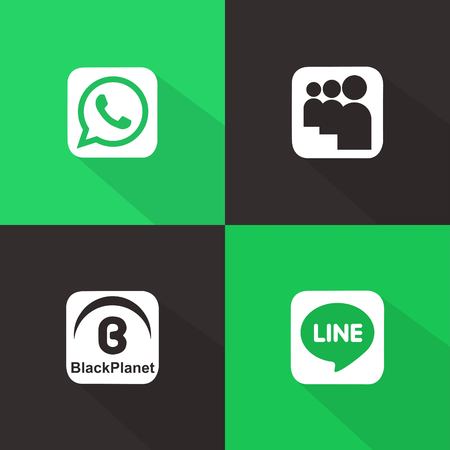 Social Network Icon Web Buttons, Illustrationのeditorial素材