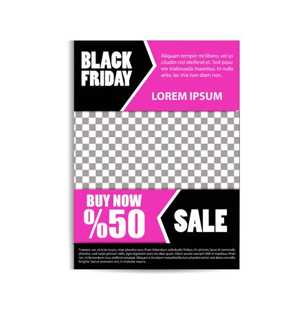 Black Friday flyer template, vector illustration.のイラスト素材