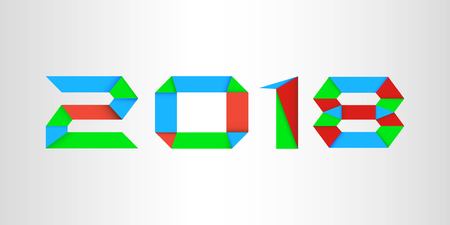 Colorful New Year 2018 lettering Vector Illustrationのイラスト素材