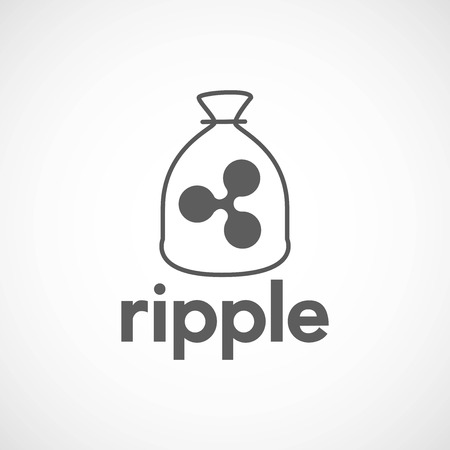 Ripple Crypto Money Icon in Bag, Vector, Illustration, Eps Fileのイラスト素材