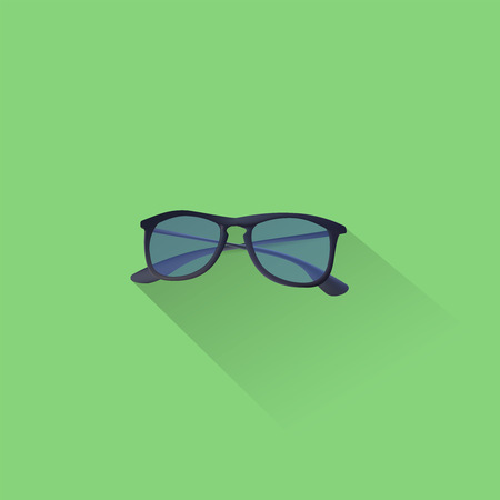 Simple Sunglasses Icon On Green Background, Vector, Illustration, Eps Fileのイラスト素材