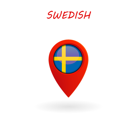 Location Icon for Sweden Flag, Vector, Illustration, Eps File.のイラスト素材
