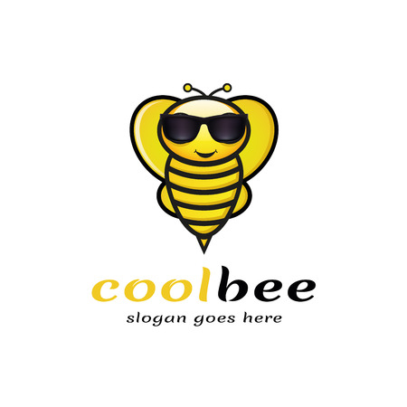 Cool Bee Logo, Vector, Illustration, Eps Fileのイラスト素材