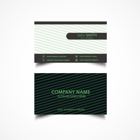 Simple Green and Dark Color Business Card, Vectorのイラスト素材