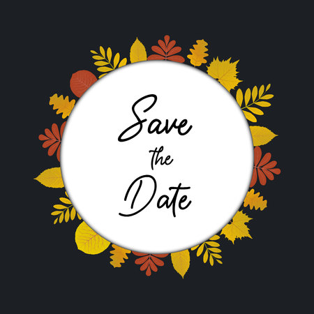 Wedding save the date, invitation with black background, vector, illustration, eps fileのイラスト素材