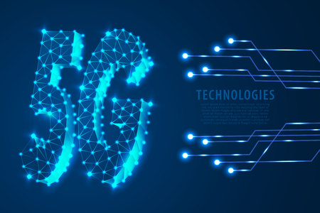 5G Global network technology background, vector, illustrationのイラスト素材