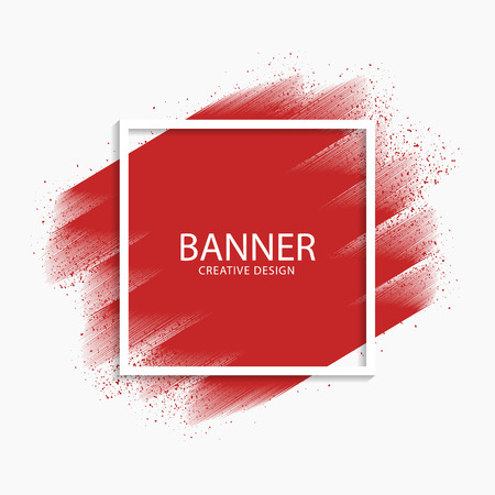 Abstract red paint stroke modern banner, vector, illustrationのイラスト素材