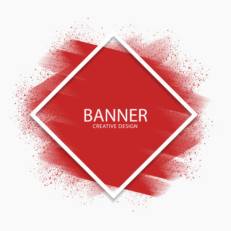 Abstract red paint stroke modern banner, vector, illustrationのイラスト素材