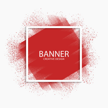 Abstract red paint stroke modern banner, vector, illustrationのイラスト素材