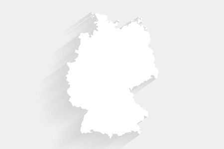 Simple white Germany map on gray background, vector, illustration, eps 10 fileのイラスト素材
