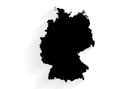 Simple black Germany map on white background, vector, illustration, eps 10 fileのイラスト素材
