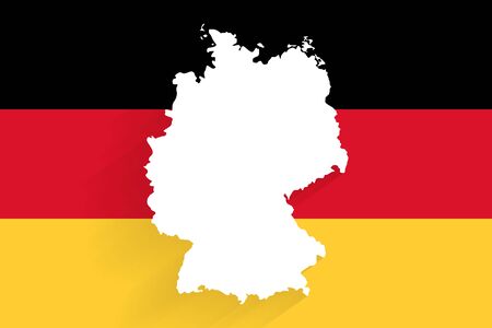 Germany map on horizontal flag background, vector, illustration, eps 10 fileのイラスト素材