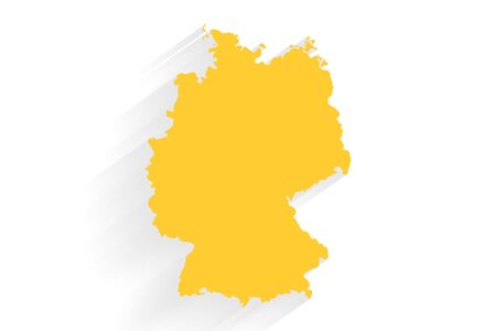 Simple yellow Germany map on white background, vector, illustration, eps 10 fileのイラスト素材