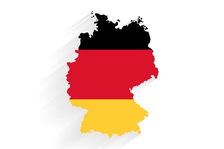 Germany horizontal flag map on gray background, vector, illustration, eps 10 fileのイラスト素材