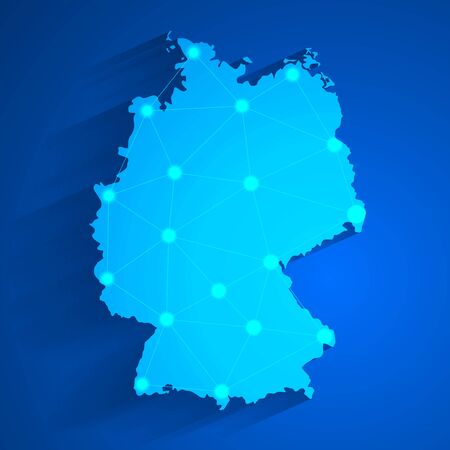 Simple blue Germany map technology background, vector, illustration, eps 10 fileのイラスト素材