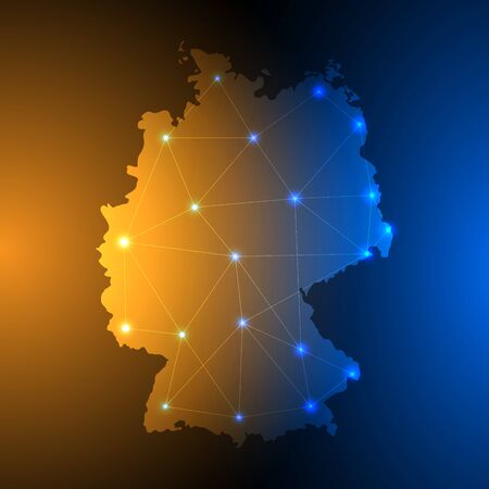 Simple blue Germany map technology background, vector, illustration, eps 10 fileのイラスト素材