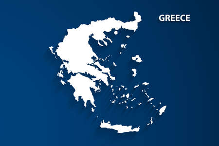 Greece map with blue background, vectorのイラスト素材