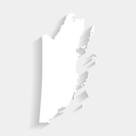 Simple white Belize map on gray background, vector, illustration, eps 10 fileのイラスト素材