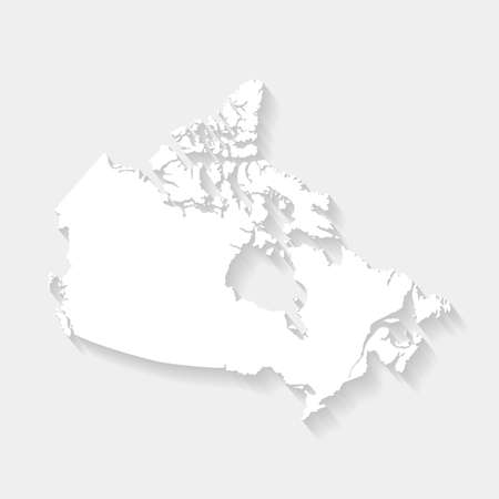 Simple white Canada map on gray background, vector, illustration, eps 10 fileのイラスト素材