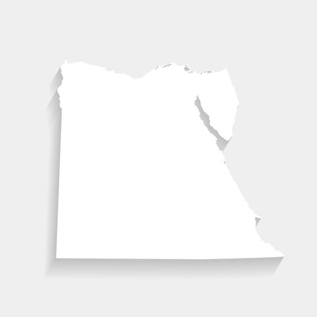 Simple white map of Egypt, vector, illustration, eps 10 fileのイラスト素材