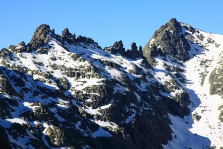 Snow gredos mountains in avila Spain