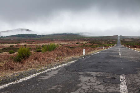 Empty never ending road in the island Madeira
