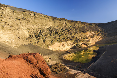 Green Lagoon on Lanzarote, Canary Islands, Spainの写真素材